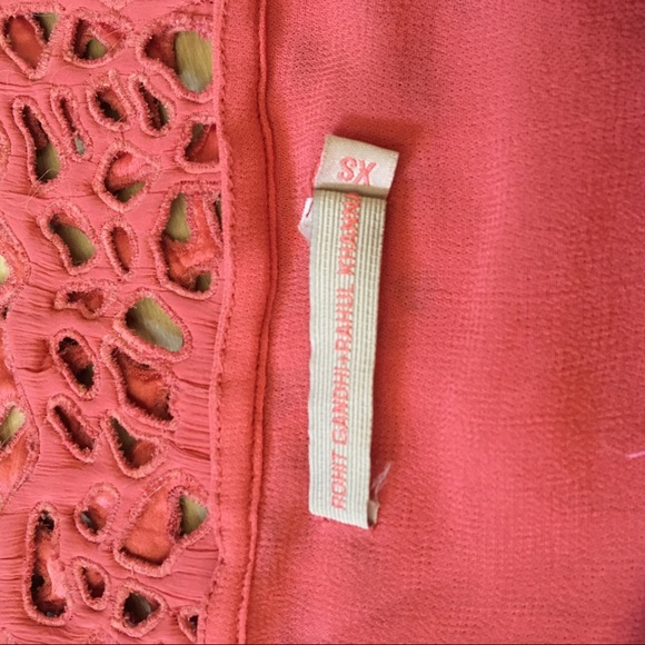 Anthropology Coral Eyelet Sleeveless Summer Dress - Picture 6 of 7